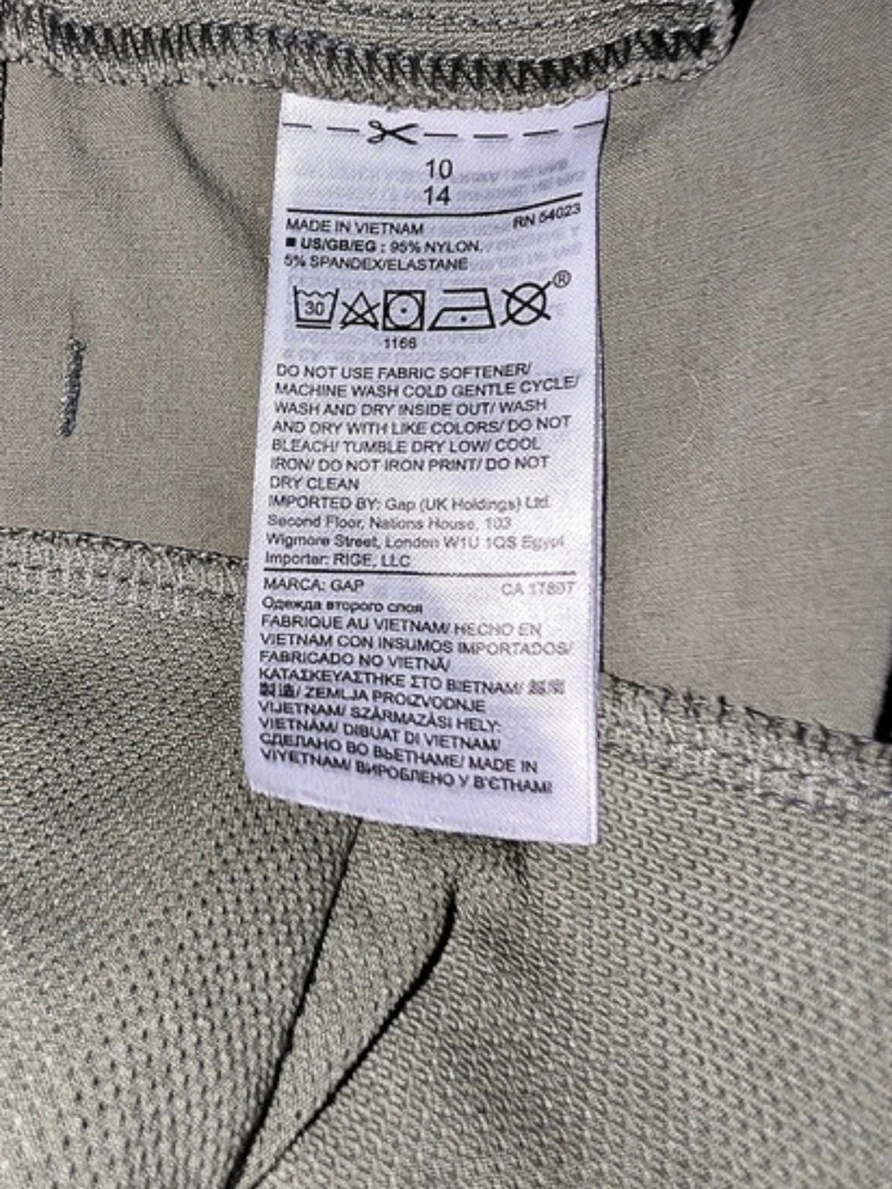 Gap S18C348-00 SLO CARGO PANT WLDEN GRN Cargo Pants in Green Size 10 Like New - Picture 6 of 10